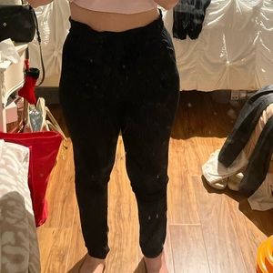 Straight leg pants with tie